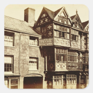 A Street in Ludlow (b/w photo) Square Sticker