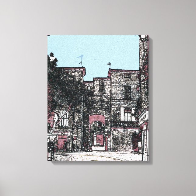 A Street in Pezenas France Canvas Print (Front)