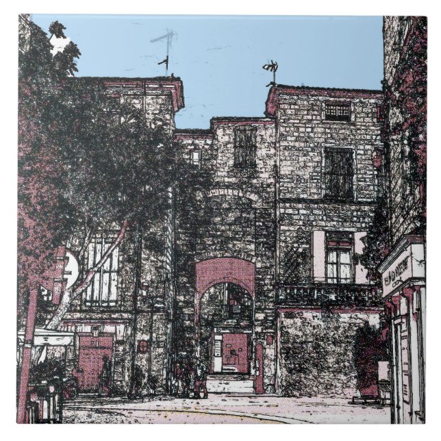 A Street in Pezenas France Tile (Front)