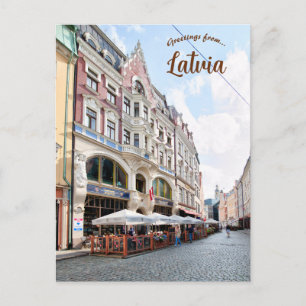 A Street in Riga Latvia Postcard