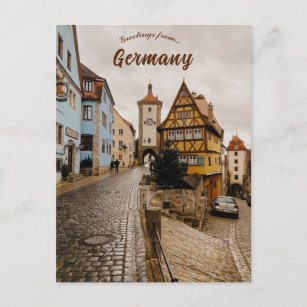 A Street in Rothenburg Germany Postcard