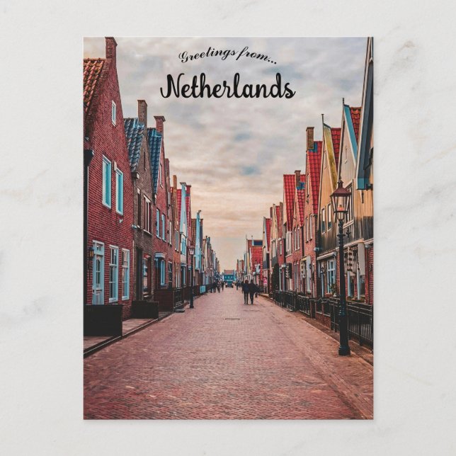 A Street in Volendam Netherlands Postcard (Front)