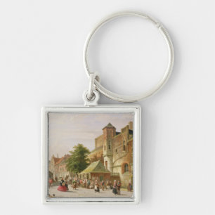 A Street Scene in Amsterdam Key Ring