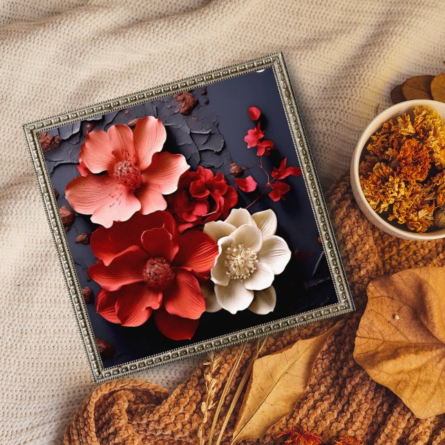 A Striking Bouquet of Red and White Flowers Photo Print (Creator Uploaded)