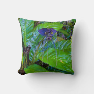 A striking dark purple flower cushion