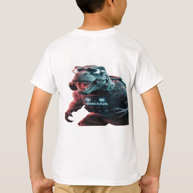A striking photograph of a menacing T-Rex, showcas T-Shirt (Back)