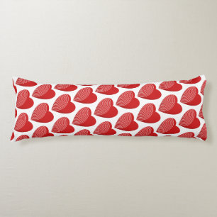 A Striped Red Heart Body Cushion