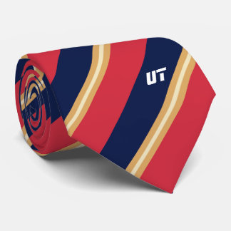 A Striped Tie in Blue, Red and Yellow Neck Tie