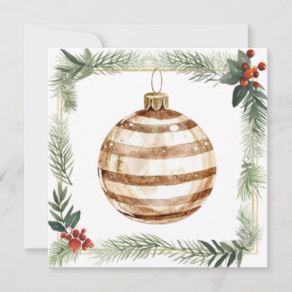 A stripped vintage ornament holiday card