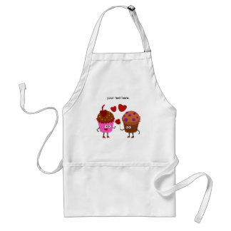 a Stud Muffin giving a flower to a Cupcake Standard Apron