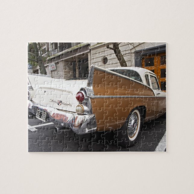 A Studebaker Silver Hawk Classic Car parked on a Jigsaw Puzzle (Horizontal)