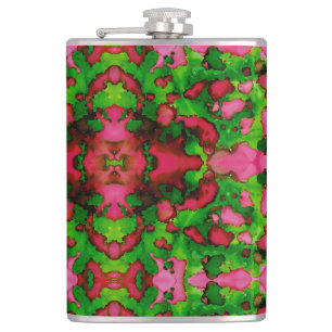 A Study in Pink & Green Hip Flask