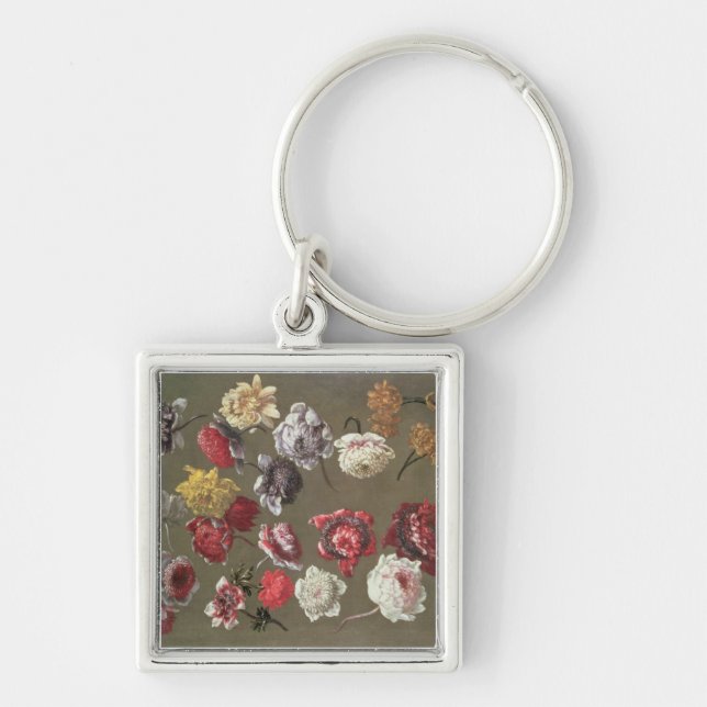 A Study of Peonies (oil on canvas) Key Ring (Front)