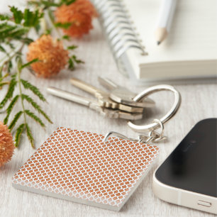 a Stunning Black White Geometric Pattern Design Key Ring