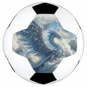 A Stunning Dragon Surrounded by Clouds Football