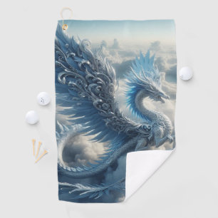 A Stunning Dragon Surrounded by Clouds Golf Towel