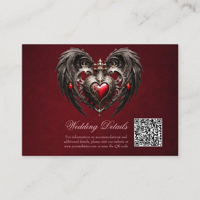 A stunning gothic heart  enclosure card (Front)