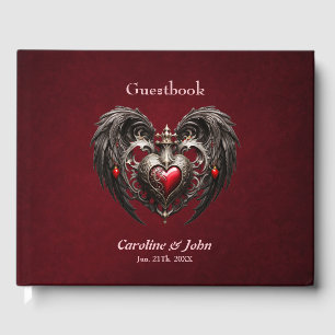 A stunning gothic heart  guest book