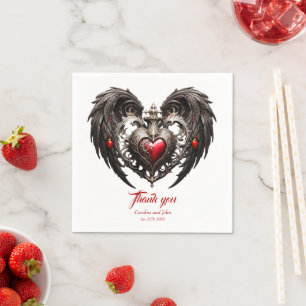 A stunning gothic heart napkin