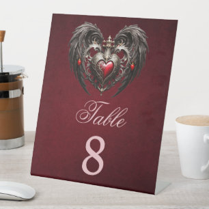 A stunning gothic heart  pedestal sign