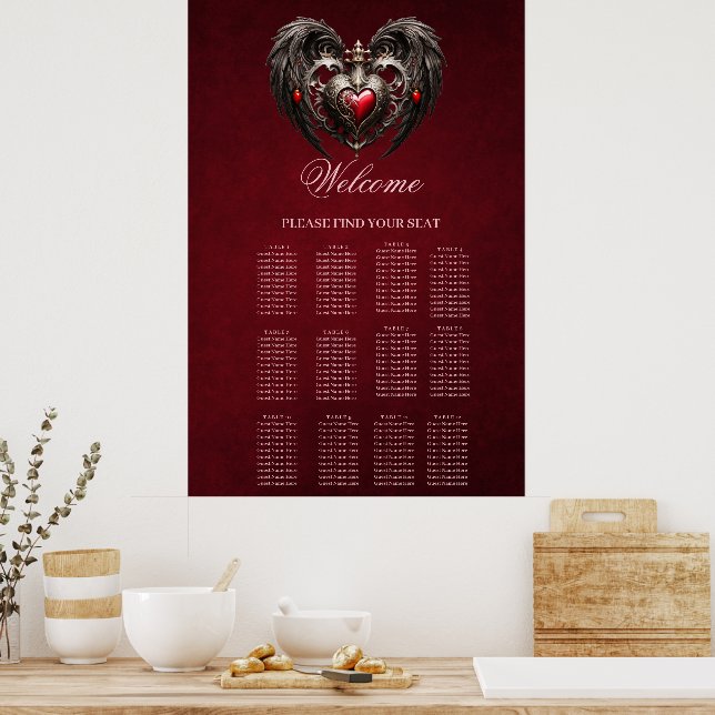 A stunning gothic heart  poster (Kitchen)