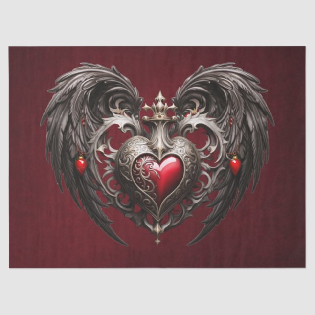 A stunning gothic heart  tissue paper (Front)