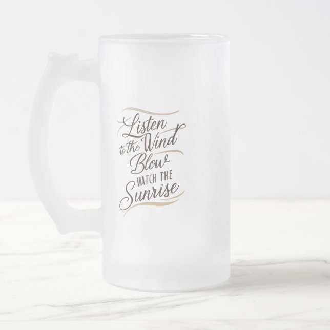 A stunning piece of word art featuring a harmon frosted glass beer mug (Left)