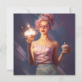 A Stunning Pink Haired Woman Holding A Cupcake