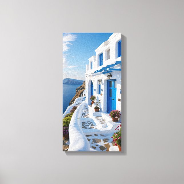 A stunning white-washed Greek house Canvas Print (Front)