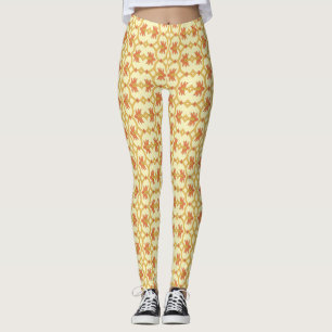 a Stunning Yellow and White Background Design Leggings