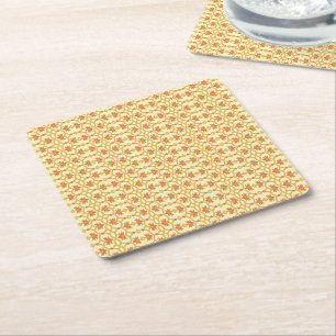 a Stunning Yellow and White Background Design Square Paper Coaster