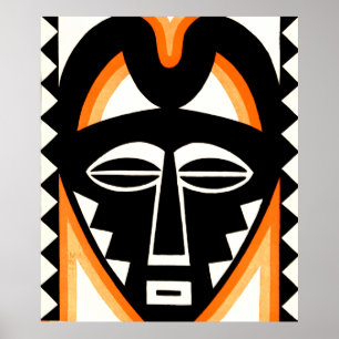 A Stylised Abstract Nigro Face Poster