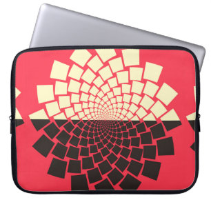 A stylised flower emerging from water, or a rising laptop sleeve