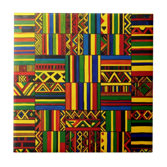 A stylised interpretation of "Kente" print Tile (Front)