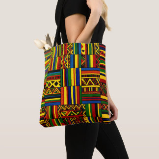 A stylised interpretation of "Kente" print Tote Bag