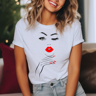 A stylised Womans Features T-Shirt