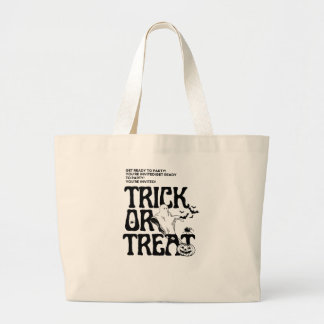 A stylish and scary Halloween witch everywhere Large Tote Bag