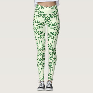 A stylish cute green "Ratti_Creative_Arts" Leggi Leggings