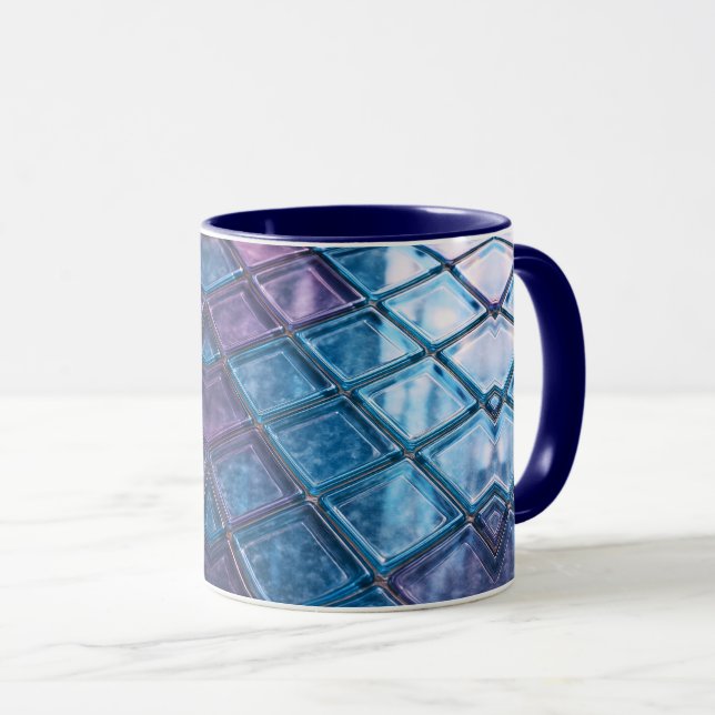 A stylized mug with a nice stained glass appearanc (Front Right)