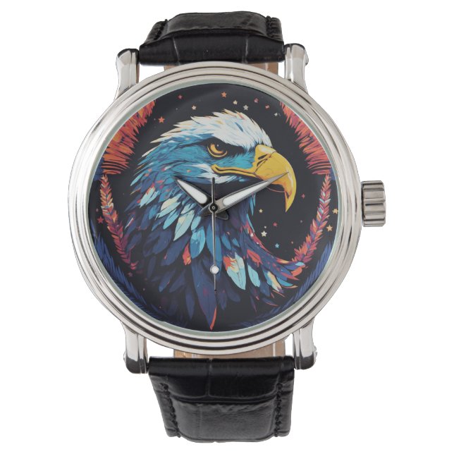 A subtle blend of colours surrounds the eagle watch (Front)