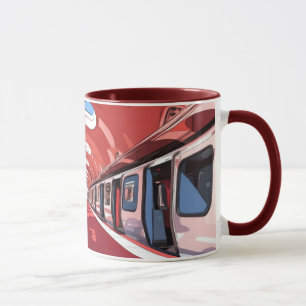 A subway station, likely designed in a retro mug