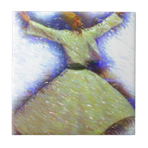 a sufi whirling sketch tile