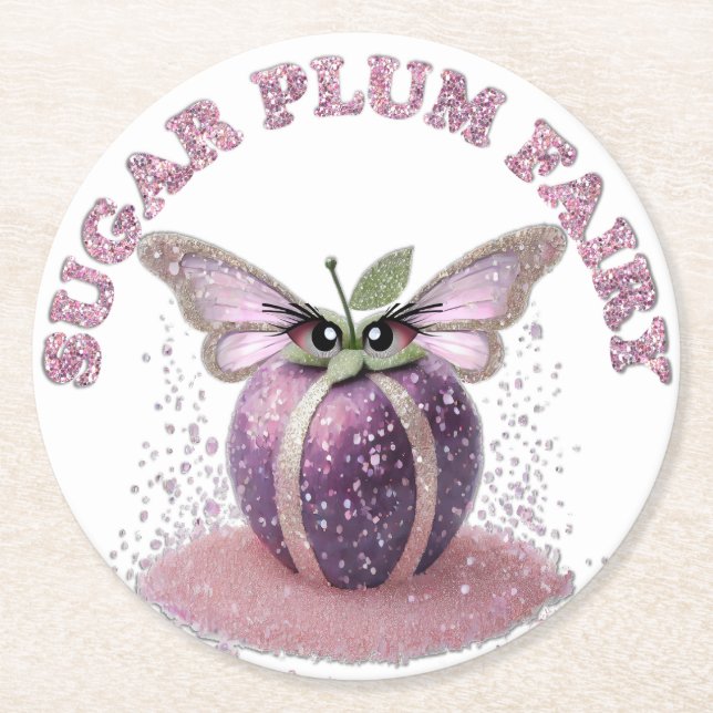 A Sugar Plum Fairy Round Paper Coaster (Front)