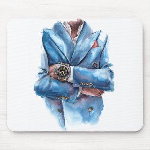 A suit and a watch mouse mat