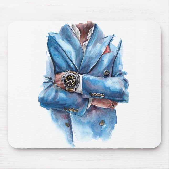 A suit and a watch mouse mat (Front)
