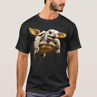 A Sulcata Tortoise Flies With A Smiling Face T-Shirt