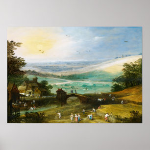A Summer Landscape In The Harvest - Joos de Momper Poster