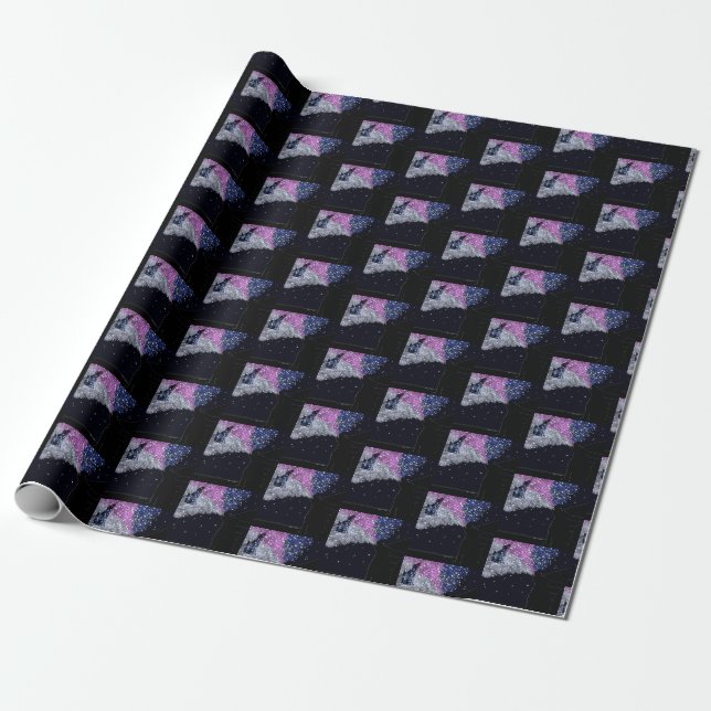 A Summer Night with Sirius  Throw Wrapping Paper (Unrolled)
