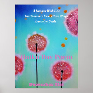 A Summer Wish Now Haiku Poem Day Poster