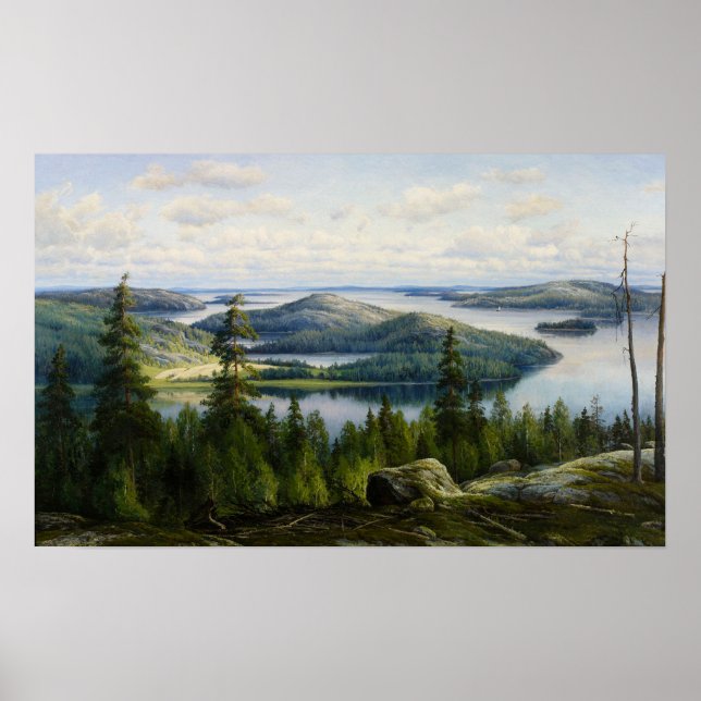 A Summer's Day on Lake Paijanne, Waenerberg Poster (Front)